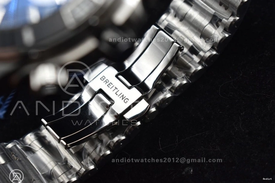 Bracelet SS 44mm Best B01 SS Dial A7750 BLSF Edition Black on 1:1 Chronomat 1123